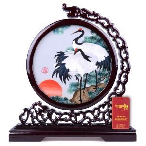 紫御湘绣《松鹤延年》刺绣工艺品——2014年吉祥祝寿礼品鉴赏